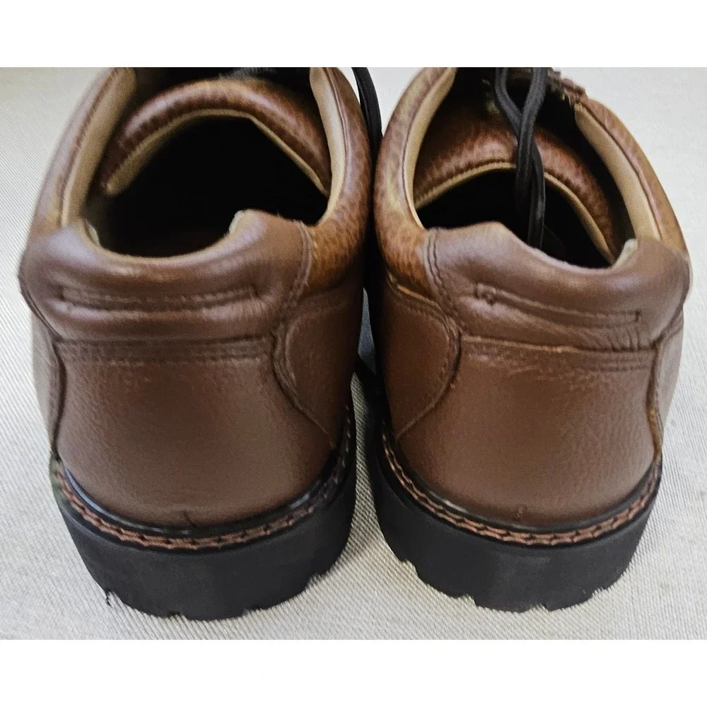 Dockers Oxford Shoes Men 12W Brown Leather Moc Toe Lug Sole Casual 90-6702